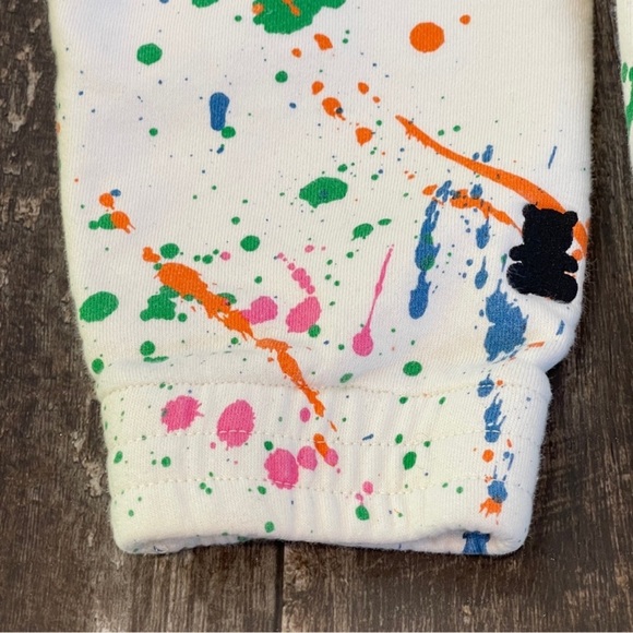 Teddy Fresh Paint Spatter Hoodie Sweatshirt Mens Small White - Picture 6 of 11